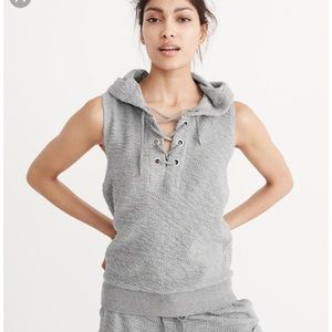 Abercrombie Grey Lace Up Hoodie